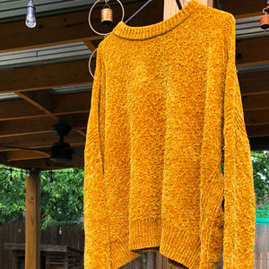 Gold Chenile Crewneck Sweater